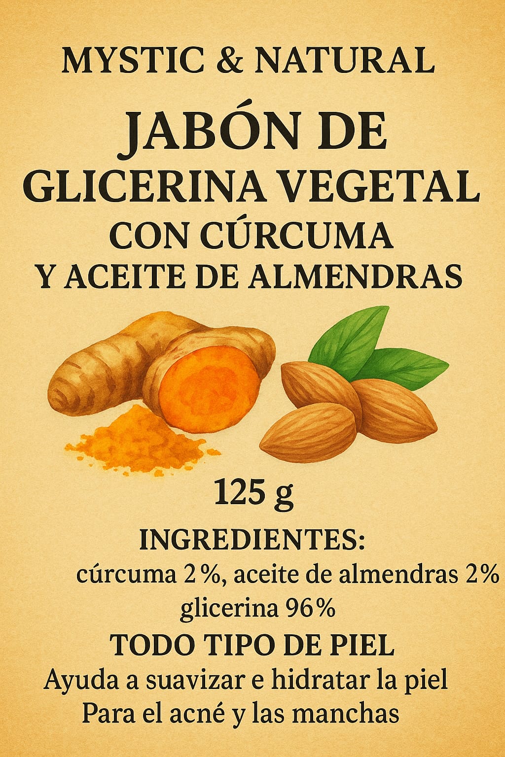 Jabón de cúrcuma artesanal 125gr