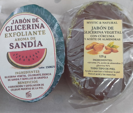 Jabón pack de 2 cúrcuma y sandía