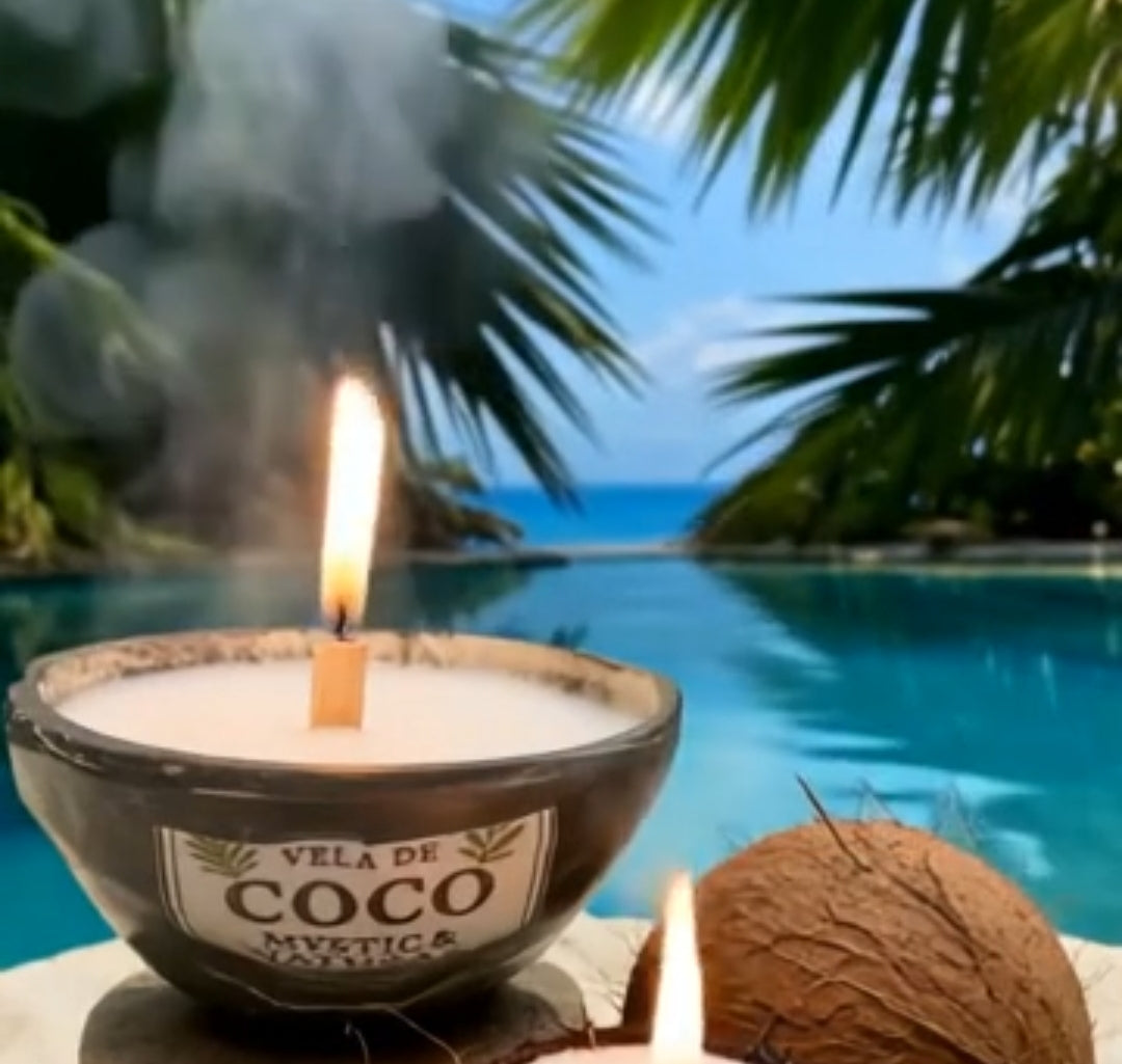 Vela de soja con aroma a coco