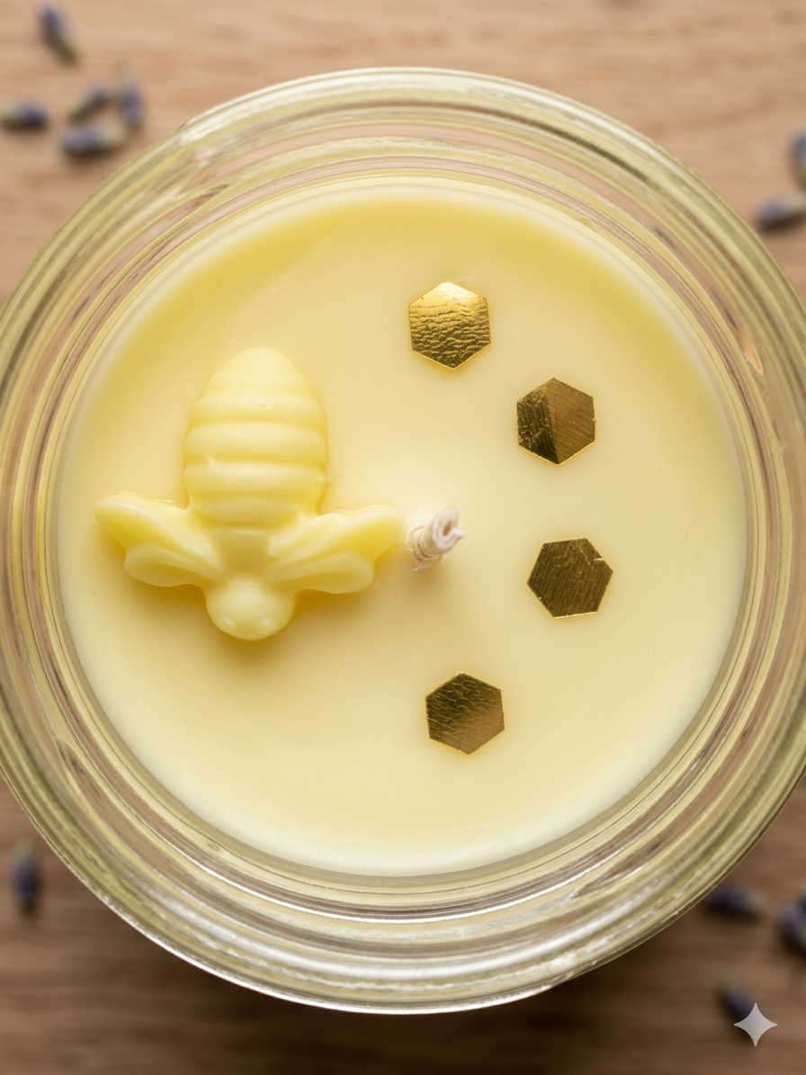 Vela de citronela con reflejos ahuyentadores